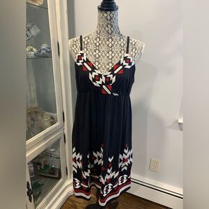 INC International Concepts Blue and White Sleeveless Sundress